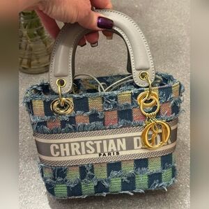 Christian D Multicolor Checkered Women's Bag